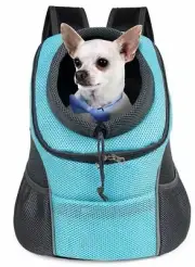 WOYYHO Dog Pet Carrier Backpack Mesh Breathable Head-Out-Blue Large