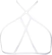 [Generic] Valentines Day Lingerie Women Sexy Lace Up Bra Black Cutout Adjustable Lingerie Bra Lady Elastic Band Bra Hell Bunny Plus Size