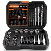 26 Pcs Bolt Extractor Kit and Left Hand Drill Bit Reverse Drill Bit Extractor...