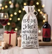 Christmas Wine Gift Bags Black & White