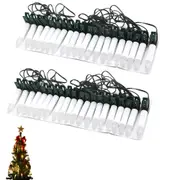 2pcs Candle String Lights Mini LED String Light Clip On Christmas Tree for Bedroom Indoor Christmas