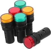 ROMISBABA 6Pcs LED Signal Lamp Panel Mount Power Indicator Light Red Yellow Green Each with Insulated Base for Automotive and Equipment Use Low Energy Consumption Long Life
