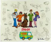 Mystery Gang Model Sheet Hanna Barbera Signed Scooby Doo Cel Limited Edition Art