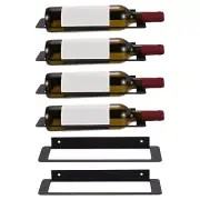 6 Pcs Iron Wall Mounted Wine Rack Creative Bottle Holder for Home Bar Black