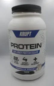 Krupt Vanilla Frost Whey Protein Isolate 1kg - FREE DELIVERY