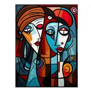 Abstract Lovers Art Canvas Print