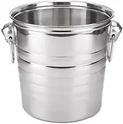 2 Pack Ice Bucket, Stainless Steel Champagne Bucket, Metal Drink Cooler, Heavy-Duty Ice Bucket with Double Handles, Wine Bucket for Beer, Wine, Sparkling Wine