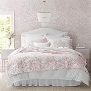 Laura Ashley - Queen Quilt Set, Reversible Cotton Bedding with Matching Shams, Lightweight Home Decor for All Seasons (Bedford Pink, Queen)