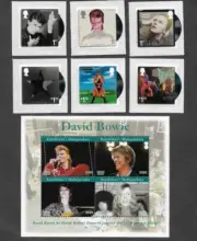 DAVID BOWIE MUSIC ROCK POP GREAT BRITAIN MNH SET 2017 & MADAGASCAR(FU/CTO)