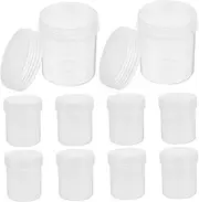 10 Pack Plastic Makeup Containers Lids 150ml Wide Mouth Airtight Jars for Creams Butter Travel Storage