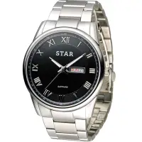 在飛比找Yahoo奇摩購物中心優惠-STAR 時代 羅馬戰士石英腕錶-黑色/43mm