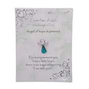 Gibson Gifts Equilibrium Aqua Stone Angel Brooch Pin Hope & Patience Jewelry