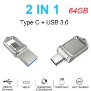 2 In 1 Type C USB3.0 Mini Flash Drive Memory USB Stick Thumb Pen Drive 1TB 2TB