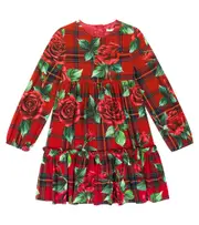 [Dolce & Gabbana Kids] Dolce & Gabbana Kids Floral tartan dress Y 14 red