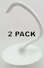 2 Pack, Coated 4.5 QT Dough Hook for KitchenAid Stand Mixer, K45DH, WPW10674618