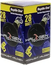 Reptile One 28 Watt Halogen Moonlight Heat Globe Bulb Lamp Eqv 40W Eddison Snake