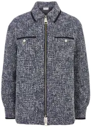 Moncler Quilted Shell and Tweed Jacket - Black - 42 (UK10 / S) 42 (UK10 / S)