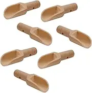 STOBAZA Small Wooden Set 7pcs Salt Shovels for Kitchen Bath Mini Spoons for Salt Spices Tea Easy to Store