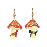 在飛比找博客來優惠-Les Nereides 小紅帽與大野狼蘑菇精雕耳飾
