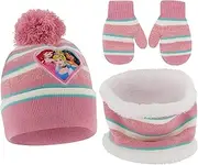 Disney Girls Princess Winter Hat, Scarf, & Kids Gloves Set For 4-7 or Princess Toddler Beanie, Scarf, & Mittens Set, For 2-4