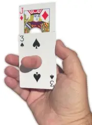 CARD THROUGH FINGER Chopper Close Up Magic Trick Pocket Penetration Guillotine