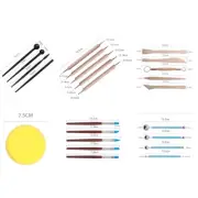 24Pcs Polymer Clay Dotting Tools Ceramics Pottery Sculpting Carving Stylus v