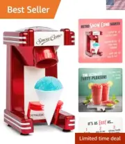 Compact Snow Cone Ice Shaver - Makes 20 Icy Treats with Stainless Steel Blades
