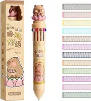 Multiple Color Retractable Pen,Fine Point Capybara Cute 12-in-1 Colored Ink | 0.7mm Smooth Writing Multi Pen For Note Taking, Planner Journaling For Kids Boys Women Men