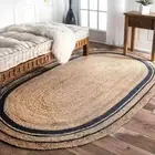 Jute Rug Oval Natural Rug Braided Style Area Modern Living Area Rug Handmade Mat