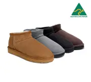 Urban UGG® UGG Boots Australian Made Sheepskin Wool Ankle Ultra Mini - Black / AU Ladies 6 / AU Men 4 / EU 37