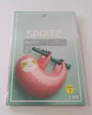 Spritz Pink Sloth Party Balloon 24" x 23" Hanging Twine And Inflation Straw