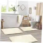 Bath Mat Set â€“ Memory Foam Bath Mat - Soft 3 Set - Small/Large/Contour White