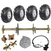 32'' Rear Axle Kit+knuckle Spindle Hub+Brake Caliper+7'' Wheels Quad Go kart ATV