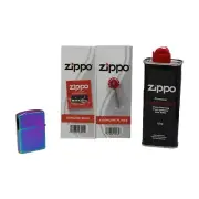 JMCo Rainbow Oil Lighter+Zippo Cigarette Lighter Refill Fluid 125ml+Wick+Flints