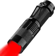 Red Light Flashlight,Adjustable Focus LED Torch,4 Lighting Modes,Super Bright,Wa