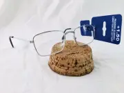 Mens Readers Reading Glasses Silver Rectangle +1.50 New With Tags