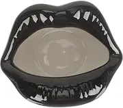 Ceramic Lip Design Windproof Ashtray Creative Ashtray for Home Office Unique Decor Black