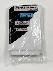 NOS Vtg SPRINGS Twilite White King Pillowcase 2pk Retro No Iron Sealed Package