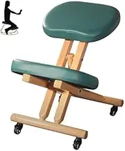 Kneeling Chair Rocking Folding Ergonomic, Office Posture Correcting Stool Kneeling Desk Chairs Adjustable with Angle Height Adjustable Improve Your Posture with an Angled Seat,Green