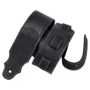 Guitar Strap, 2.5" Wide Soft Head Layer Cowhide Leather Guitar Straps with Fo...
