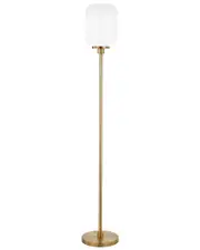 Abraham + Ivy Agnolo Brass Floor Lamp with White Milk Glass Shade