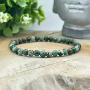 Natural African Turquoise 4mm Small Beads Healing Grounding Elastic Bracelet