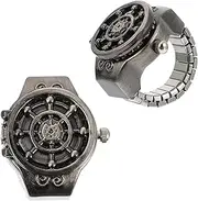 [VALICLUD] Ghost Head Ring Watch Fashion Watch Ring Watch for Ring Watch for Men Green Watch Vintage Ring Watch Unique Watch Chic Watch Ring Designed Watch Zinc Alloy
