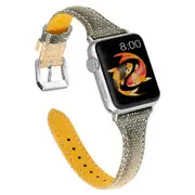 Woman Leather Gradient Color Bands, Replacement Strap Wristband Compatible with Apple Watch Series 5/4/3/2/1 (ROSEGOLDBLACK, 38/40mm)