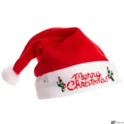 Merry Christmas Flashing Light-Up Santa Hat, Red White, One-Size 7.15 Dia