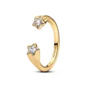 Pandora 163582C01-56 Shooting Stars Open Ring - 14k Gold-Plated, Size 56