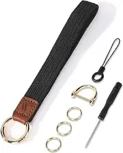[WEESMILE] Key Chain, Stretchy Keychain Wristlet, Cute Wrist Lanyard Strap for Car Keys with D Ring for Women Men