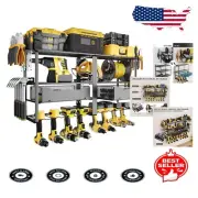 Versatile Garage Organizer with 8 Drill Holders, 2 Drawers, and Tool Storage