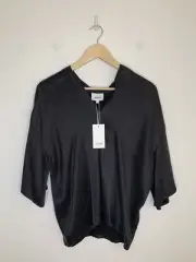New Seed Heritage Black Luxe Kimono Top Size 8 RRP$119.99 Casual Career Party