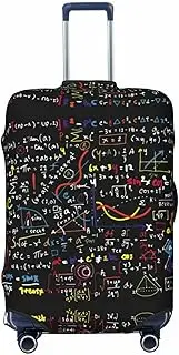 [CADREWY] Math Formula Print Travel Suitcase Cover Luggage Protector with Elastic Anti Scratch for Carry On, Black, Medium